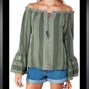 Hale Bob Off-The-Shoulder Embroidered Top XS